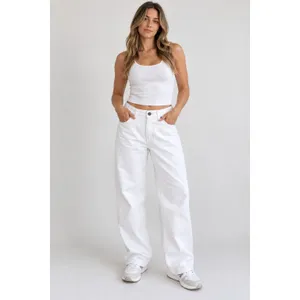NEW BDG Urban Outfitters Ivory Logan Boyfriend Mid Rise Loose Cinched Jeans thumbnail 3