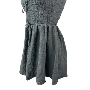 Princess Polly Black Smocked Ruffle Scoop Pleated Short Sleeve Romper Shorts 0 thumbnail 4