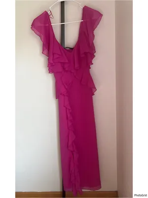 Zara Blogger Favorite Ruffled Pink Slip Dress Small thumbnail 4