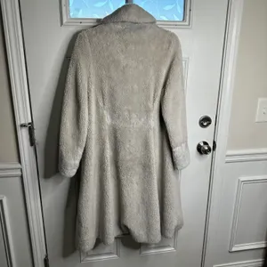 Vintage 1960s faux fur plush chubby coat Jackie O large winter opera‎ old money thumbnail 6