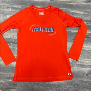 Under Armour Fast Pitch Women's Red Long Sleeve Athletic Top thumbnail 1