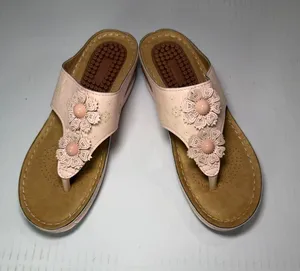 Women’s Pink Floral Thong Sandals with Cushioned Footbed thumbnail 1