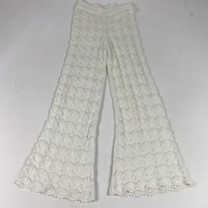 Marine Layer Pants Womens‎ XS White Crochet Knit Wide Leg Pull On Summer Lounge thumbnail 1