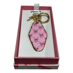 piper·k Pink Bow Motel Key Keychain & Bag Charm | NIB thumbnail 2