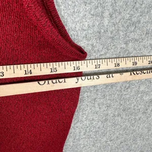 NWT Ann Taylor Loft‎ Womens Sweater Tank Top Red Small Tie Wool Sleeveless Y2K thumbnail 11