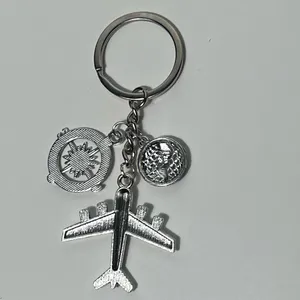 Airplane Aviation World Globe Travel Compass Charm Keyring Keychain thumbnail 5