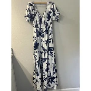 NWT Baltic Born Hilaria Maxi Dress Size‎ M White And blue thumbnail 2