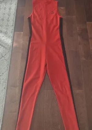 Puma athletic jumpsuit in red and black slevless super cute size XL women's thumbnail 3