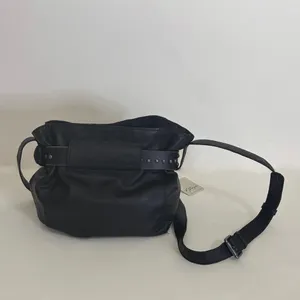 NWT!! FREE PEOPLE Black Leather Embellished Belt Bucket Bag Studded Studs Solid thumbnail 5