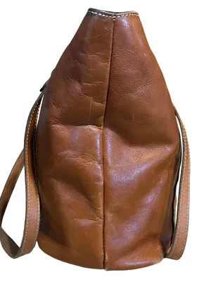 Patricia Nash Cognac Brown Leather Benvenuto Large Shoulder Bag thumbnail 5