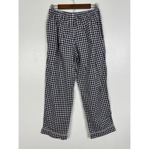 The Cat's Pajamas Womens Navy Blue Gingham Cotton Pajama Sleep Pants Small thumbnail 2