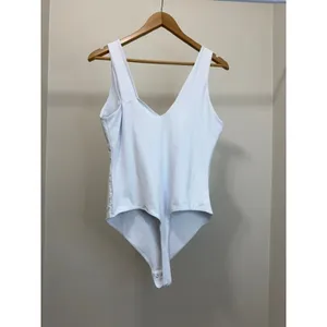 REORIA White Double Lined V Neck Bodysuit Smoothing Stretch XL NWT thumbnail 2