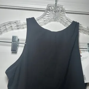 NWT Quince Women Black High Neck Racerback Bodysuit Size S minimal basic casual thumbnail 2