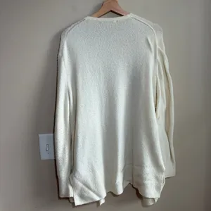 Madewell merino wool alpaca blend cream knit cardigan women's size small STAIN thumbnail 7