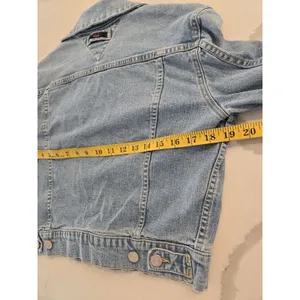 Tommy Hilfiger Tommy Jeans M Cropped Denim Trucker Y2K Jacket Womens Light Wash Blue Jean thumbnail 8