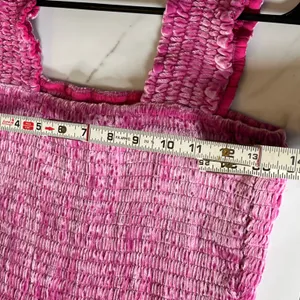 Anthropologie Pink Smocked peplum velvet sleeveless blouse size s thumbnail 6