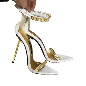 JESSICA RICH Monaco Chain Leather Heels Stilettos thumbnail 10