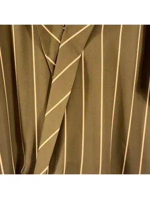 Worthington Striped Surplice Blouse Olive Tan Size L thumbnail 3