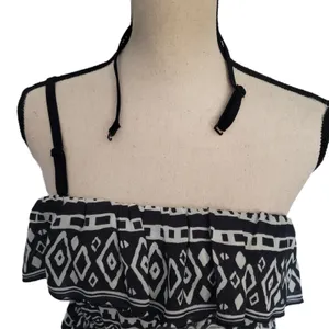 Mi Amore Y2K Boho Dress Sz M Festival Ruffle Convertible Straps Coachella Indie thumbnail 9
