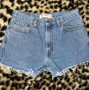 Levi's Blue Denim Cutoff Shorts thumbnail 1