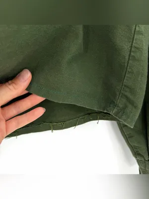VTG Military Long Sleeve *Custom Cropped Green M thumbnail 2