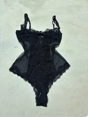 Victoria’s Secret y2k Black Lace Bodysuit Sheer Teddy 36C thumbnail 8
