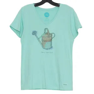 Life Is Good Top Hello Sunshine Cottage Academia Boho Minimalist Blue Size Small thumbnail 5