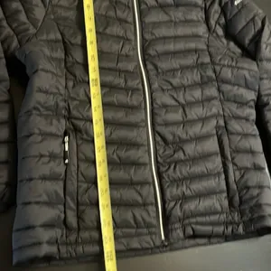 Tuxer Black Puffer Jacket with Hood‎ Womens Large Fitted Quilted Coat thumbnail 3