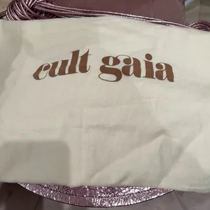 NWOT Cult Gaia Estrella metallic tote bag Cameo Pink thumbnail 12