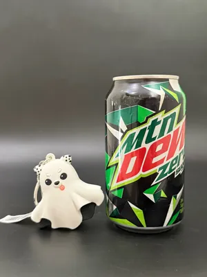 SPIRIT HALLOWEEN Ghost Dog Puppy 3D Polka Dot Ears Figural Bag Charm Keychain thumbnail 3