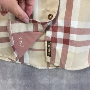 Dixxon Flannel Company The Burleigh Plaid Shirt Women Medium Tan‎ Red Minimalist thumbnail 5