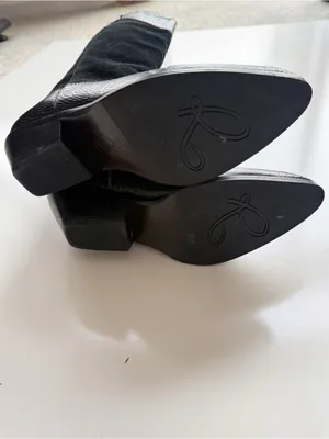 Reba Rodeo Leather Cowgirl Boots Black Size 8 thumbnail 6