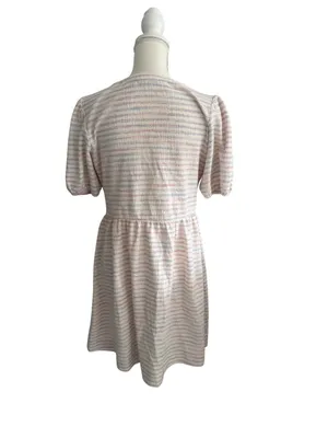 ANN TAYLOR LOFT Multicolor Striped Button Dress Size Small thumbnail 7