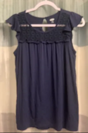 Old Navy Crochet Yoke Cap Sleeve Girls Dress thumbnail 1