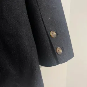 Navy Blue Double Breasted Textured Blazer Size Medium Petite thumbnail 7