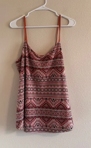 LuLaRoe Pink & Rust Tribal Print Cami thumbnail 1