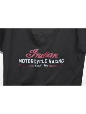 Indian Motorcycle T-Shirt Women's XL Black Kansas City Racing Graphic Tee thumbnail 4