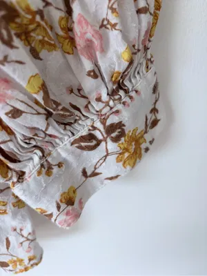 Anthropologie Harmony Lace Floral White Peasant Boho Blouse Top size medium thumbnail 9