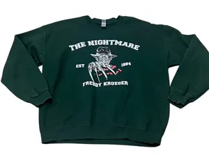 Gildan Freddy Krueger Graphic Crewneck Sweatshirt Unisex L Green Horror Theme thumbnail 1