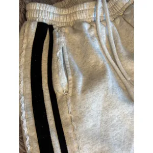 Refuge Heather Gray Lace Trim Side Stripe Sweatpants‎ Ribbon Tie Leg Medium thumbnail 2