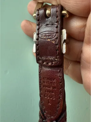 Talbots Genuine Leather Braided Brown Belt Size L thumbnail 3