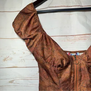 Urban Outfitters • Crop Top • Snakeskin Print • Brown • Medium thumbnail 5