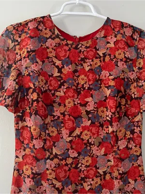 House of Harlow 1960 x Revolve Lotte Red Floral Dress Size Small thumbnail 2