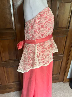 Mori Lee By Madeline‎ Gardner Bridesmaid Dress Prom Gown Pink w/ Shawl 14 thumbnail 6