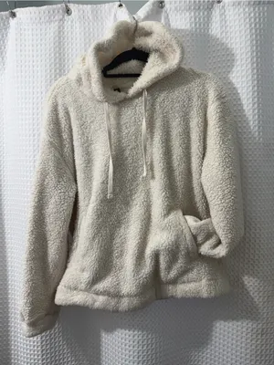 Universal Threads Women’s Cream Shabby Hoodie Sweater Size Medium thumbnail 1