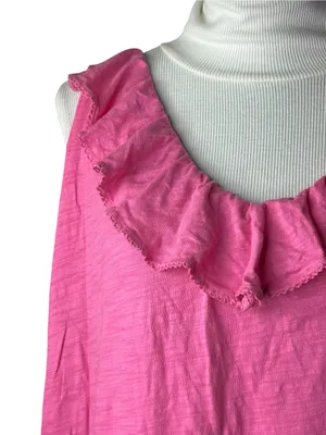 Ralph Lauren sleeveless dress ruffle pink midi size 2X 100% cotton thumbnail 3