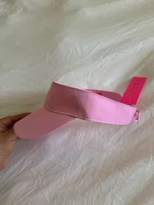Pink Lilly Pulitzer visor hat with gold bar adjustable strap  thumbnail 5