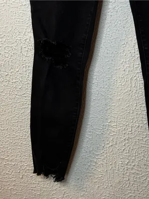 Abercrombie & Fitch Black High Rise Distressed Skinny Jeans thumbnail 2