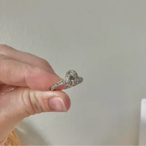 Love Knot Silver Diamond Ring Vintage Bow Pave Inset Promise Engagement Classic Jewelry thumbnail 13