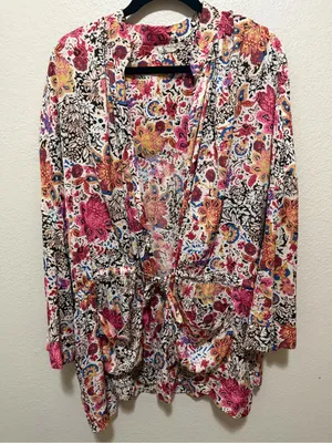 Intimately Free People Slinkin Floral Kimono Robe Wrap Cover Up Medium thumbnail 3